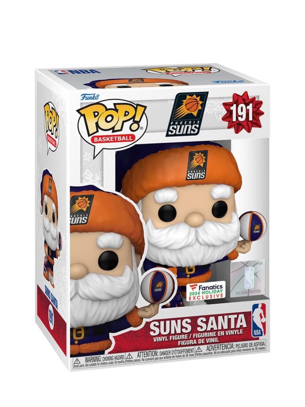 Funko Pop! Suns Santa Phoenix Suns Orange, White, Purple Vinyl Figure